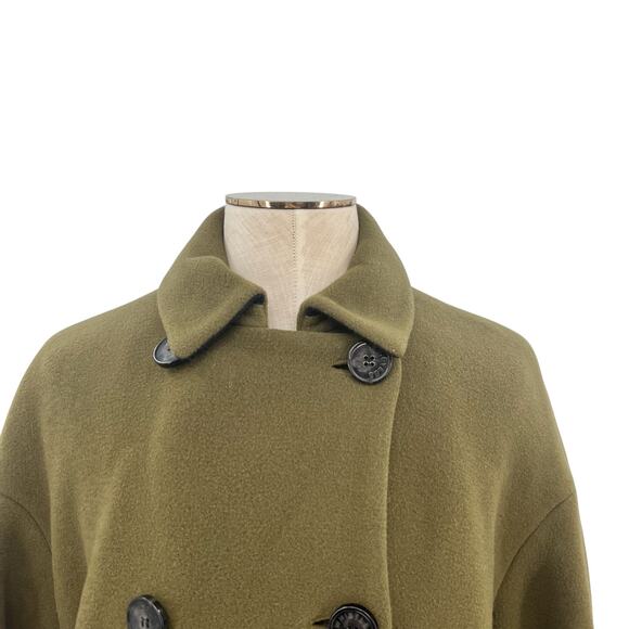 Whistles Alicia Belted Coat Jacket Double Breasted Button Green Size US 4 - Picture 3 of 14
